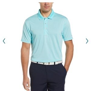 - Mens off course championship striped golf polo color blue radiant